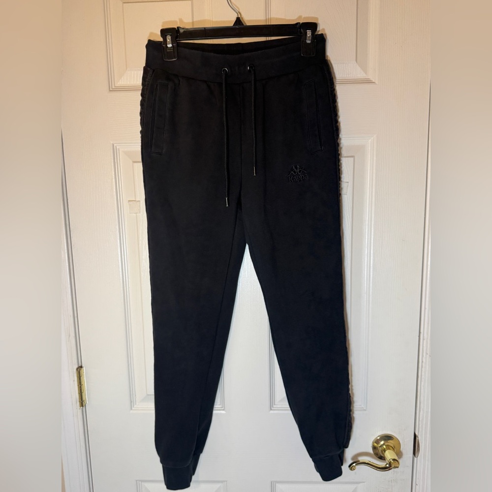 Kappa Black Logo Jogger Sweatpants – Slim Fit Athletic Pants